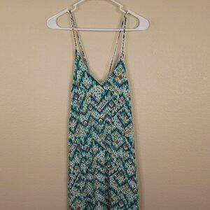 Old Navy Womens Maxi Dress Large Spagetti Straps Cross Back Cruise Wear